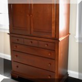 F46. American Drew armoire. 60”h x 40”w x 19”d - $350 
